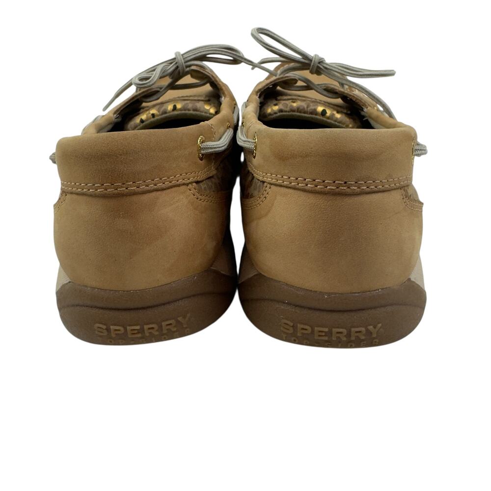 Sperry Top Siders Authentic 2 Eye Leather Animal Leopard Print Shoes Women's 9.5 - Picture 4 of 11